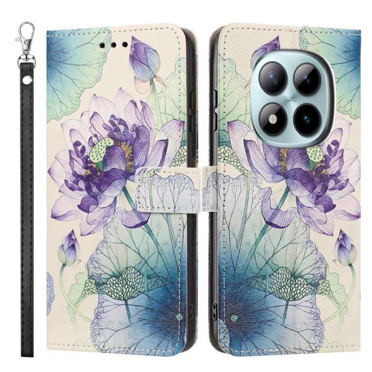 For Redmi Note 15 Pro 5G Global 163.6mm Painted Pattern Vegan Leather Phone Case with Strap