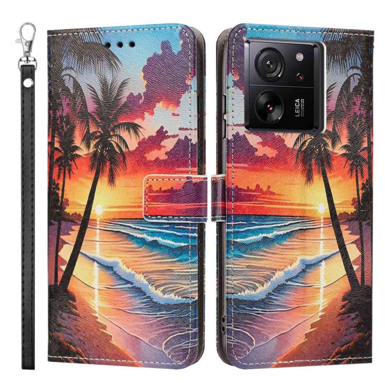 For Redmi K60 Ultra Painted Pattern Vegan Leather Phone Case with Strap