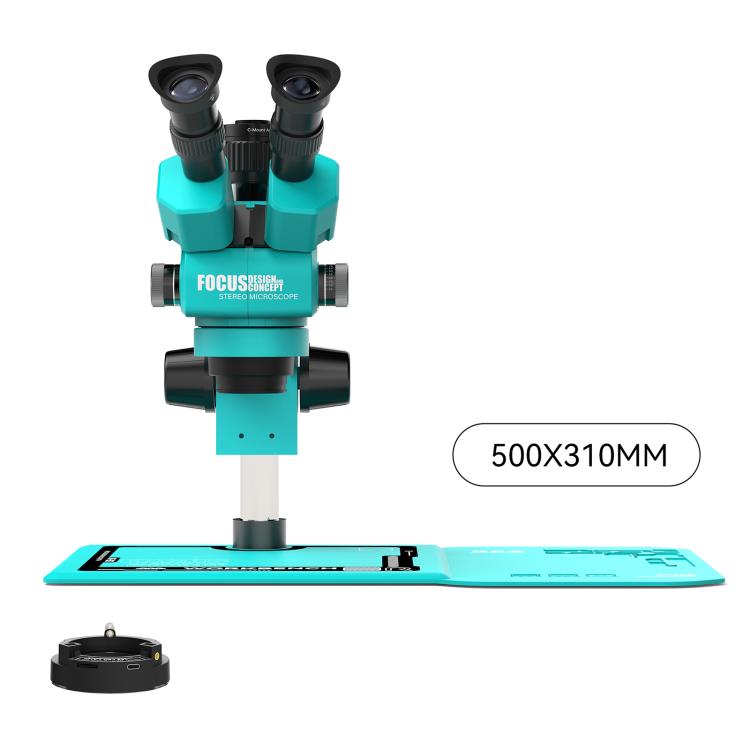 RF4 RF-55P-B52 6.5-55X Synchronous Zoom Trinocular Stereo Microscope - Blue