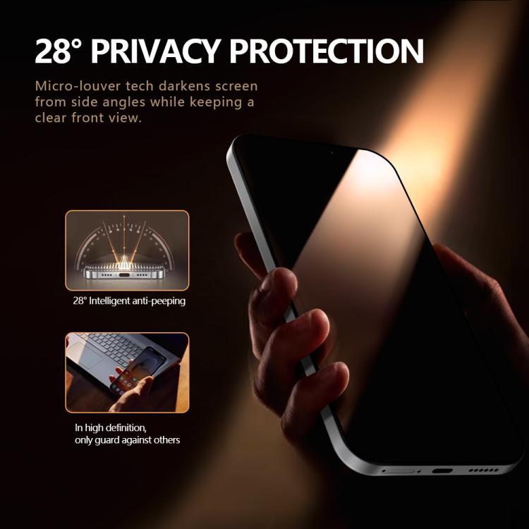 For Redmi K90 Pro Max 2pcs/Set LeReach CF Series Full Screen Version HD Privacy Phone Tempered Film - Black