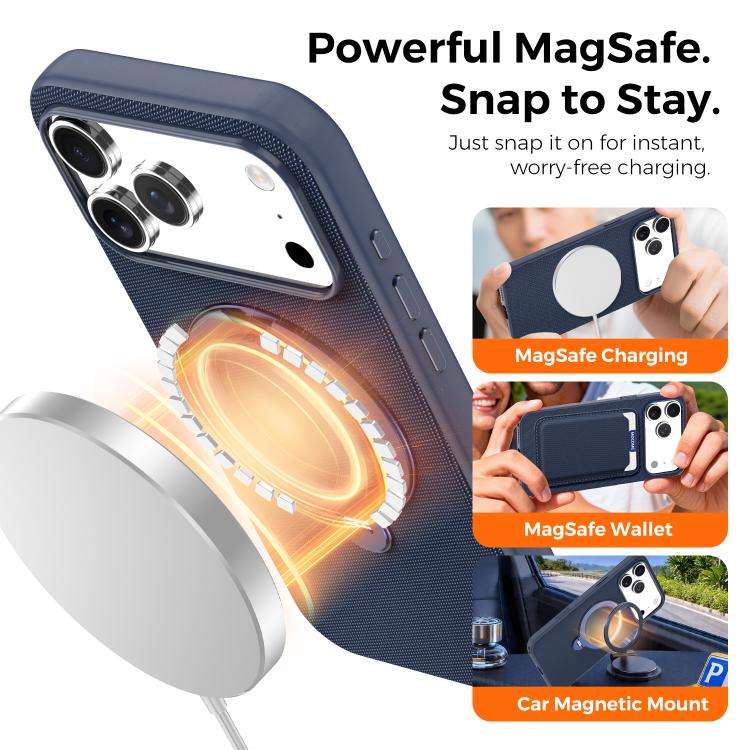 For iPhone 16 Tech Fabric 360 Rotation Holder Magnetic Phone Case with AI Camera Button