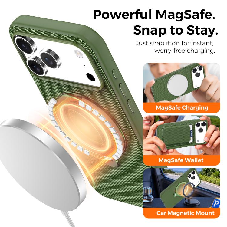 For iPhone 16 Tech Fabric 360 Rotation Holder Magnetic Phone Case with AI Camera Button