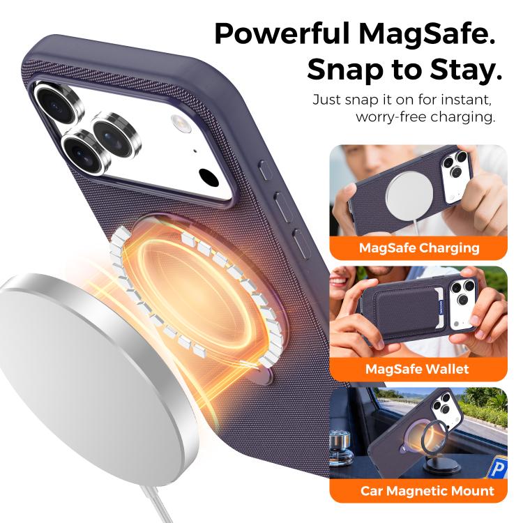 For iPhone 16 Tech Fabric 360 Rotation Holder Magnetic Phone Case with AI Camera Button