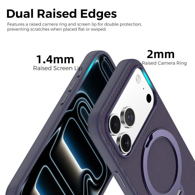 For iPhone Air Tech Fabric 360 Rotation Holder Magnetic Phone Case with AI Camera Button