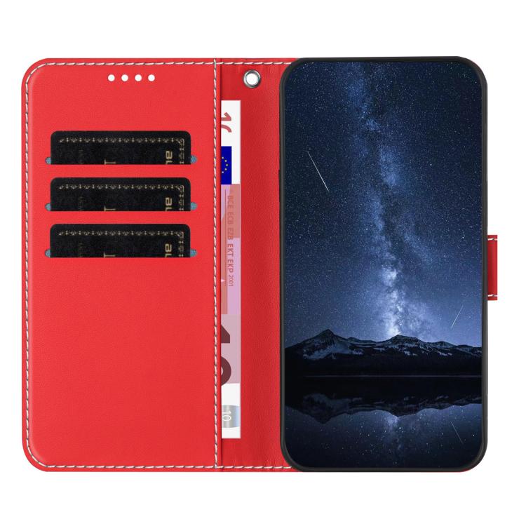 For Oukitel C51 Color Block Card Slots Vegan Leather Phone Case