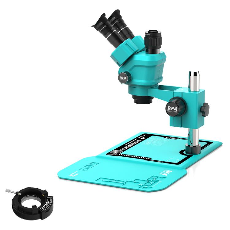RF4 RF-55PM-B52 6.5-55X Synchronous Zoom Trinocular Stereo Microscope - Blue
