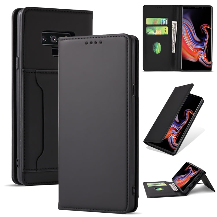 For Samsung Galaxy Note9 Strong Magnetism Liquid Feel Horizontal Flip Leather Case with Holder & Card Slots & Wallet
