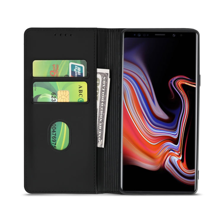 For Samsung Galaxy Note9 Strong Magnetism Liquid Feel Horizontal Flip Leather Case with Holder & Card Slots & Wallet