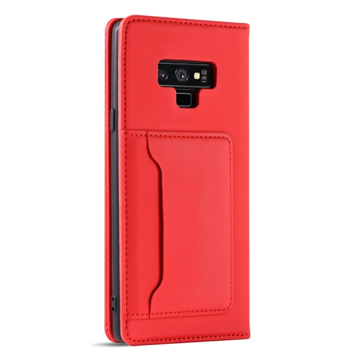 For Samsung Galaxy Note9 Strong Magnetism Liquid Feel Horizontal Flip Leather Case with Holder & Card Slots & Wallet