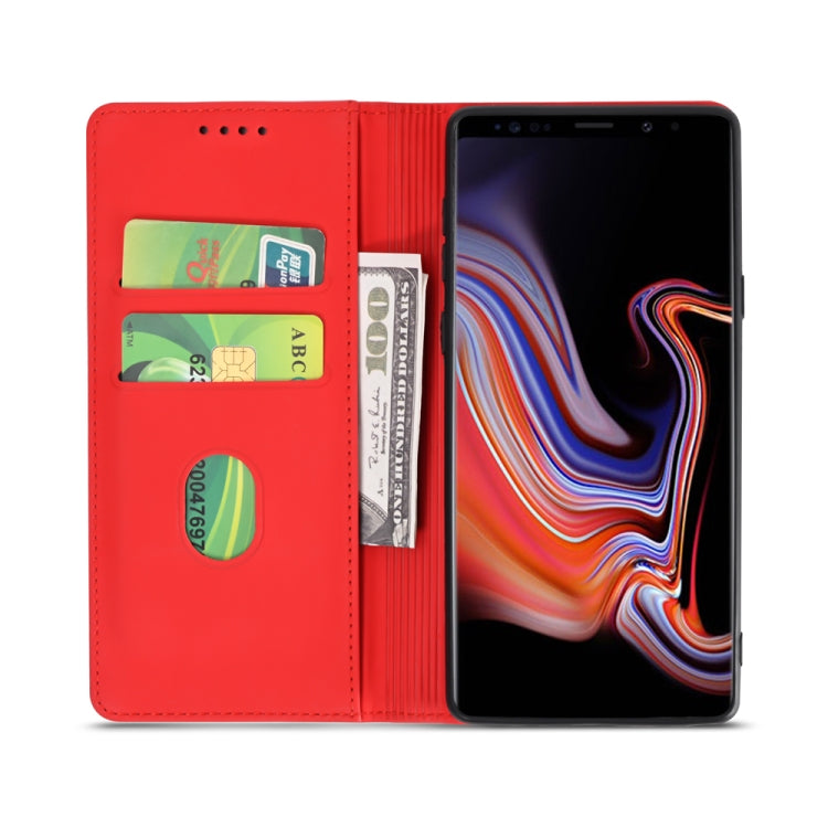 For Samsung Galaxy Note9 Strong Magnetism Liquid Feel Horizontal Flip Leather Case with Holder & Card Slots & Wallet