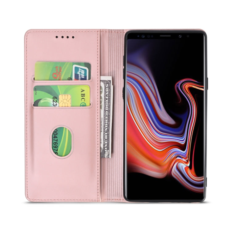 For Samsung Galaxy Note9 Strong Magnetism Liquid Feel Horizontal Flip Leather Case with Holder & Card Slots & Wallet