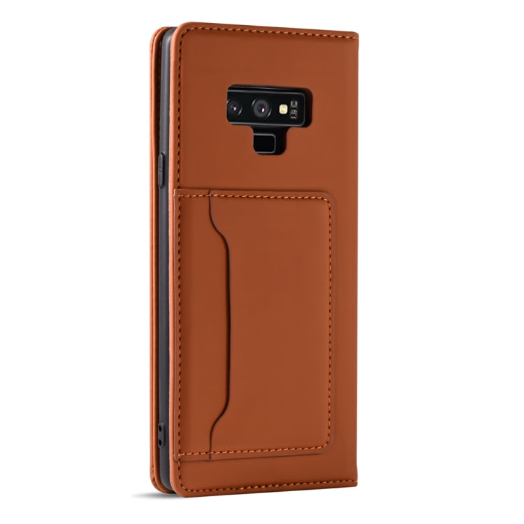 For Samsung Galaxy Note9 Strong Magnetism Liquid Feel Horizontal Flip Leather Case with Holder & Card Slots & Wallet