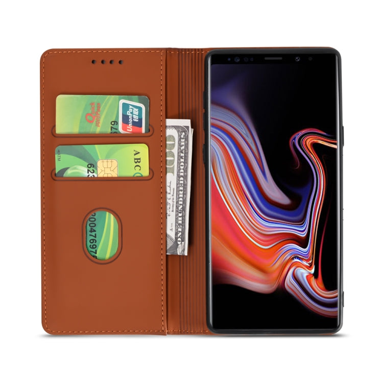For Samsung Galaxy Note9 Strong Magnetism Liquid Feel Horizontal Flip Leather Case with Holder & Card Slots & Wallet