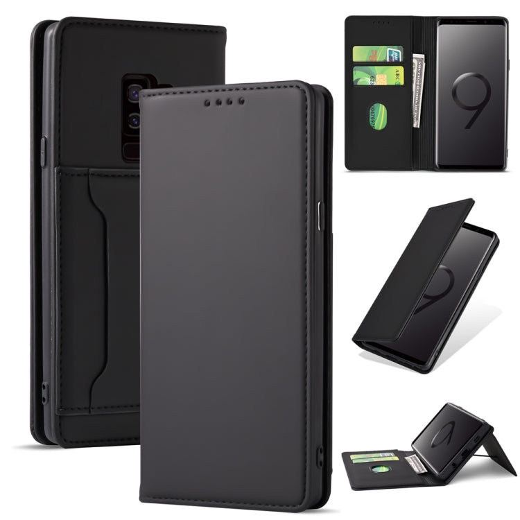 For Samsung Galaxy S9 Strong Magnetism Liquid Feel Horizontal Flip Leather Case with Holder & Card Slots & Wallet