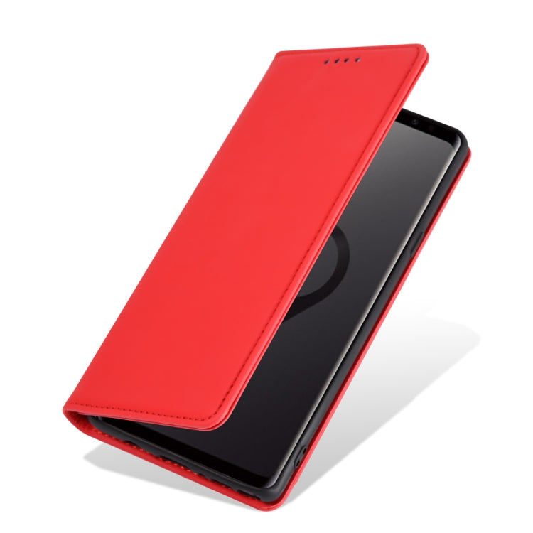 For Samsung Galaxy S9 Strong Magnetism Liquid Feel Horizontal Flip Leather Case with Holder & Card Slots & Wallet