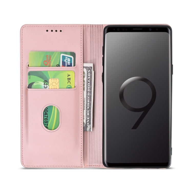 For Samsung Galaxy S9 Strong Magnetism Liquid Feel Horizontal Flip Leather Case with Holder & Card Slots & Wallet