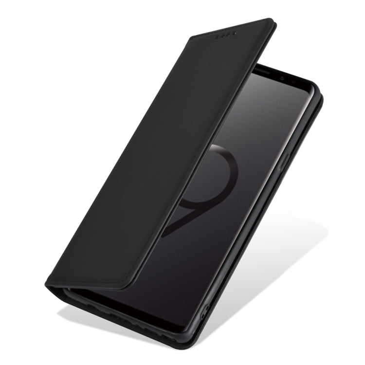 For Samsung Galaxy S9+ Strong Magnetism Liquid Feel Horizontal Flip Leather Case with Holder & Card Slots & Wallet