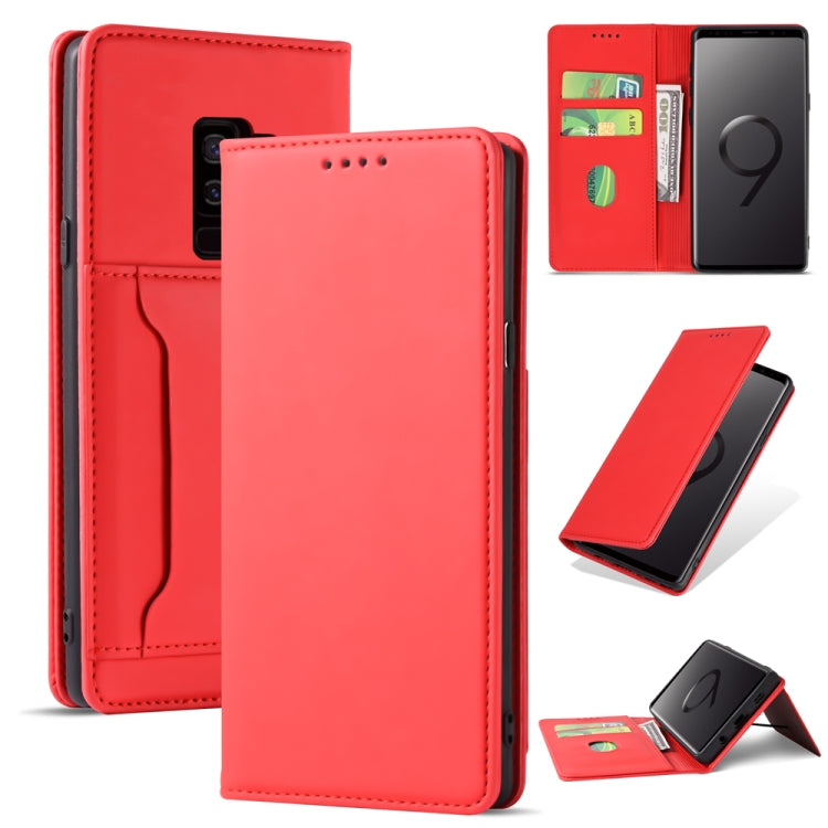 For Samsung Galaxy S9+ Strong Magnetism Liquid Feel Horizontal Flip Leather Case with Holder & Card Slots & Wallet