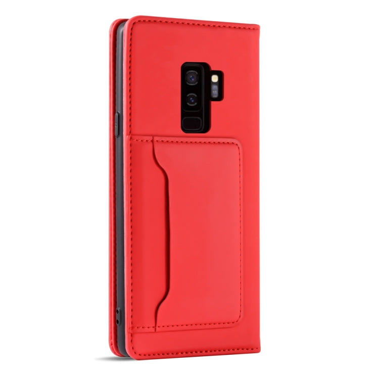For Samsung Galaxy S9+ Strong Magnetism Liquid Feel Horizontal Flip Leather Case with Holder & Card Slots & Wallet