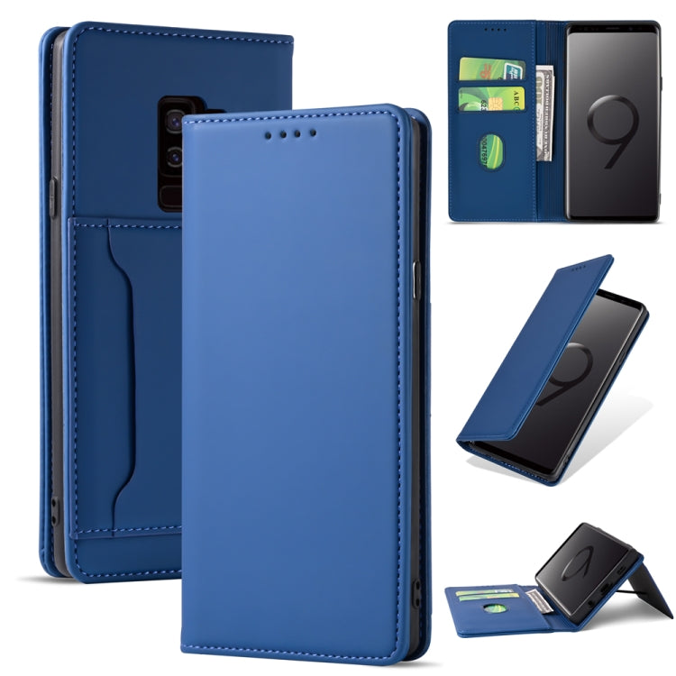 For Samsung Galaxy S9+ Strong Magnetism Liquid Feel Horizontal Flip Leather Case with Holder & Card Slots & Wallet