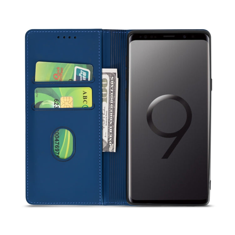 For Samsung Galaxy S9+ Strong Magnetism Liquid Feel Horizontal Flip Leather Case with Holder & Card Slots & Wallet