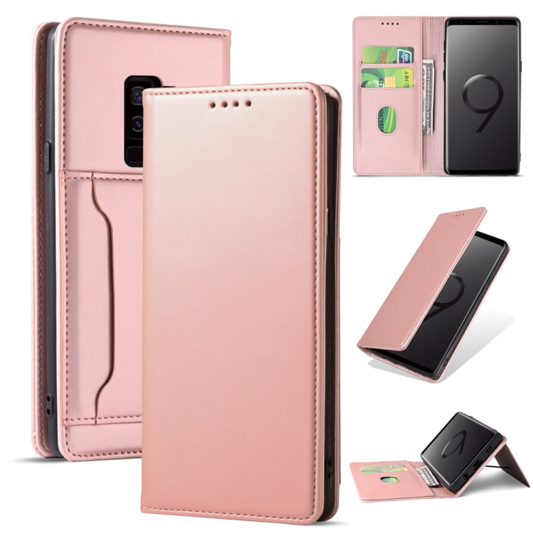 For Samsung Galaxy S9+ Strong Magnetism Liquid Feel Horizontal Flip Leather Case with Holder & Card Slots & Wallet
