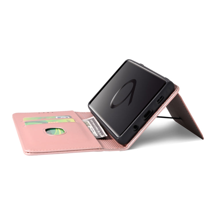 For Samsung Galaxy S9+ Strong Magnetism Liquid Feel Horizontal Flip Leather Case with Holder & Card Slots & Wallet