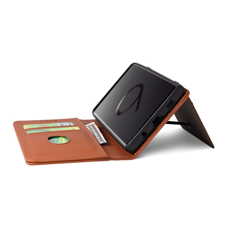 For Samsung Galaxy S9+ Strong Magnetism Liquid Feel Horizontal Flip Leather Case with Holder & Card Slots & Wallet