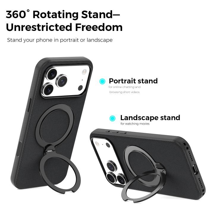 For iPhone 11 Tech Fabric 360 Rotation Holder Magnetic Phone Case