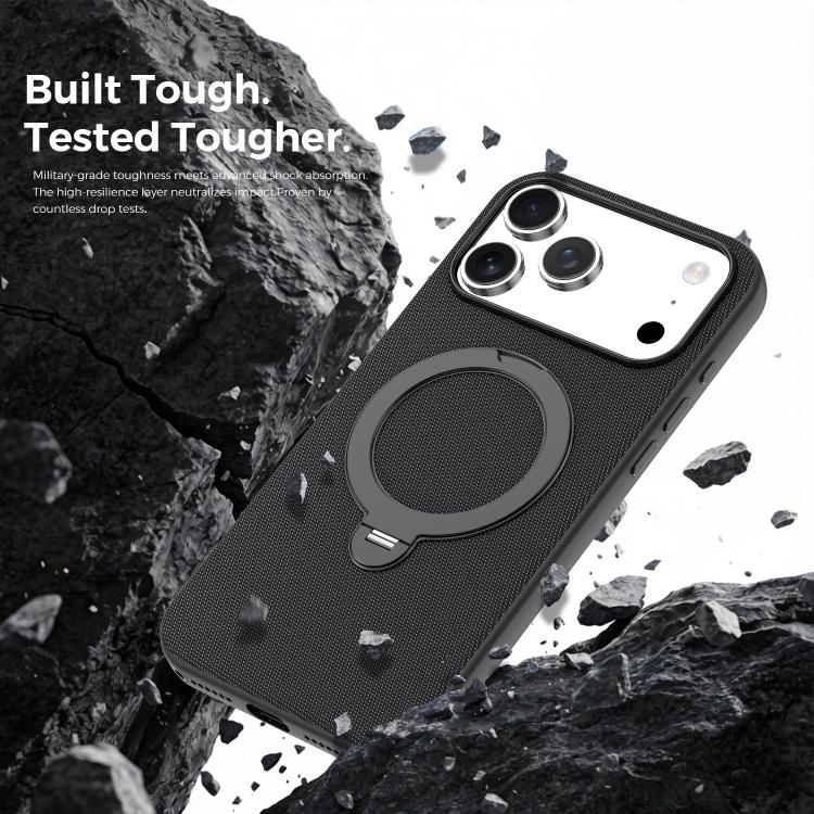 For iPhone 12 Pro Max Tech Fabric 360 Rotation Holder Magnetic Phone Case