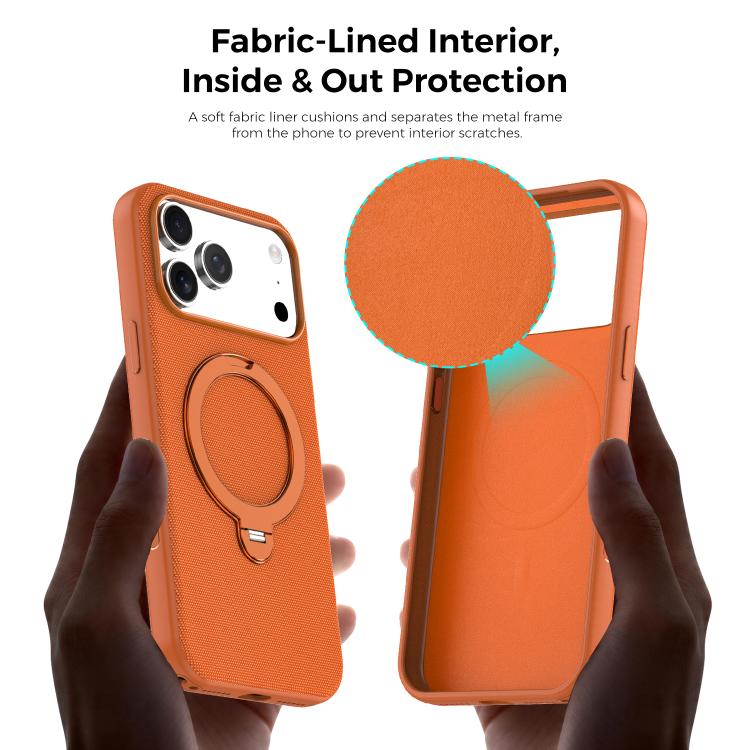 For iPhone 13 Pro Max Tech Fabric 360 Rotation Holder Magnetic Phone Case