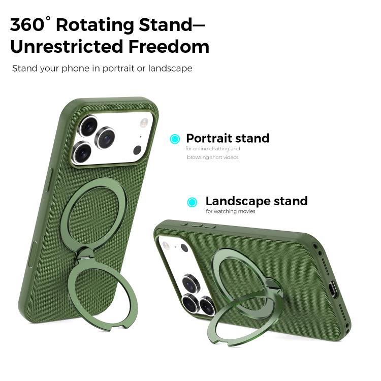 For iPhone 13 Pro Max Tech Fabric 360 Rotation Holder Magnetic Phone Case