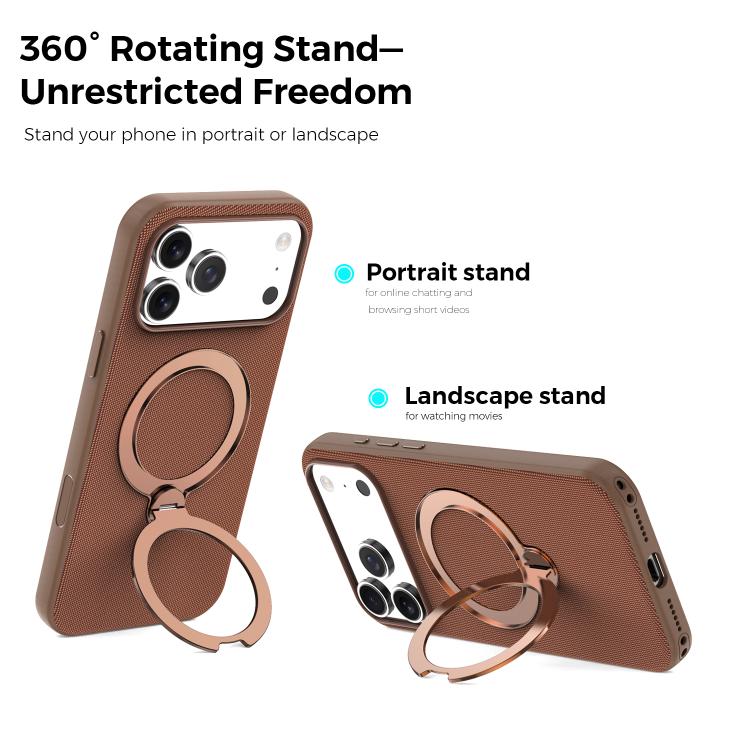 For iPhone 13 Pro Max Tech Fabric 360 Rotation Holder Magnetic Phone Case