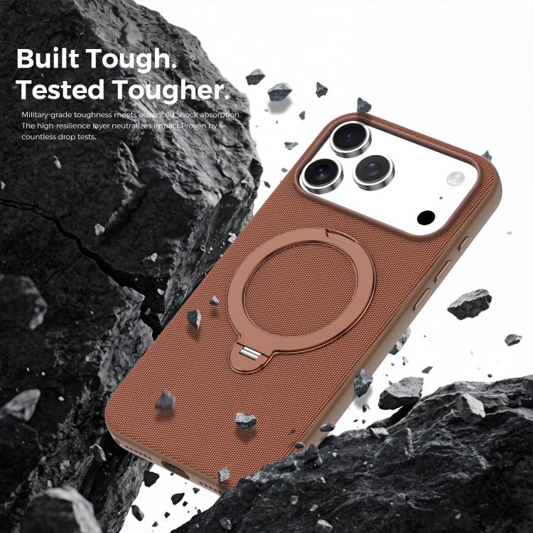 For iPhone 14 Pro Max Tech Fabric 360 Rotation Holder Magnetic Phone Case