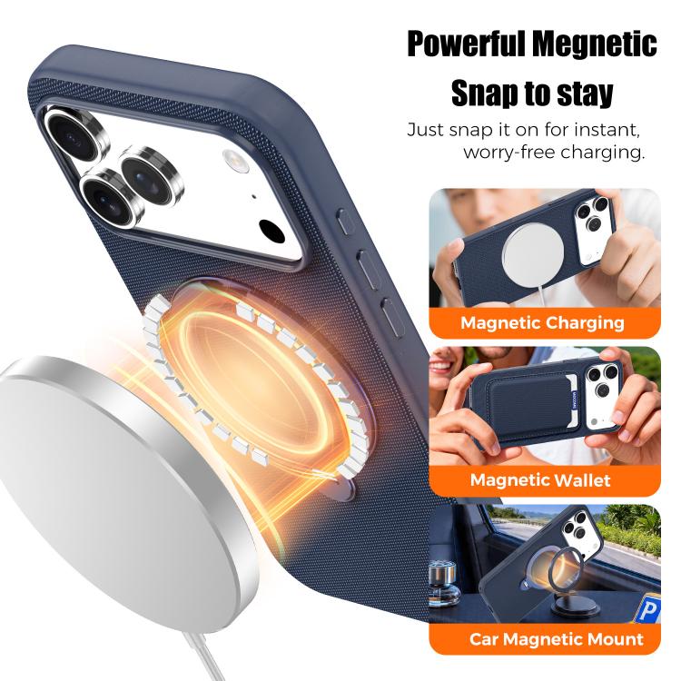 For iPhone 15 Pro Max Tech Fabric 360 Rotation Holder Magnetic Phone Case