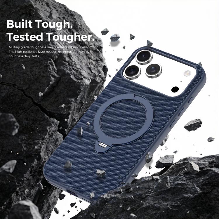 For iPhone 14 Pro Tech Fabric 360 Rotation Holder Magnetic Phone Case
