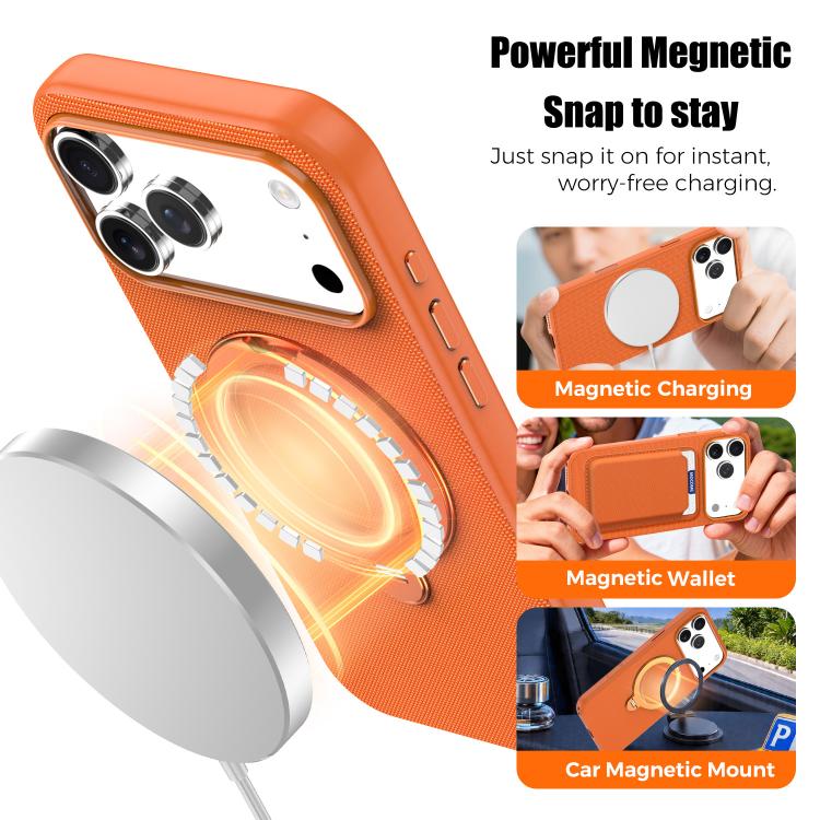 For iPhone 13 Pro Tech Fabric 360 Rotation Holder Magnetic Phone Case
