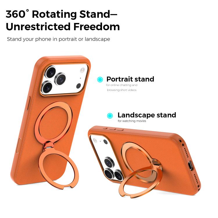 For iPhone 12 Pro Tech Fabric 360 Rotation Holder Magnetic Phone Case