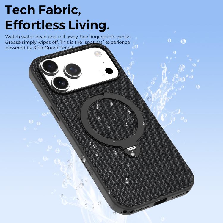 For iPhone 12 Tech Fabric 360 Rotation Holder Magnetic Phone Case
