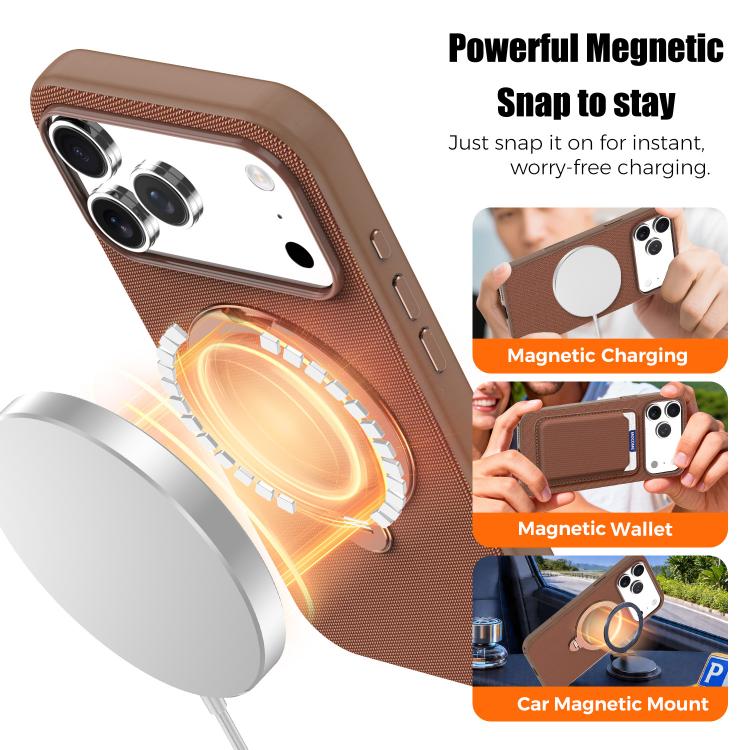 For iPhone 13 Tech Fabric 360 Rotation Holder Magnetic Phone Case