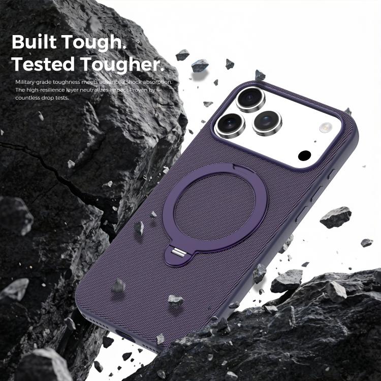 For iPhone 13 Tech Fabric 360 Rotation Holder Magnetic Phone Case