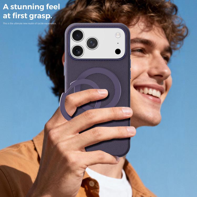 For iPhone 13 Tech Fabric 360 Rotation Holder Magnetic Phone Case