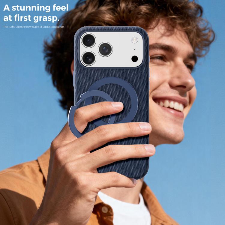 For iPhone 14 Tech Fabric 360 Rotation Holder Magnetic Phone Case