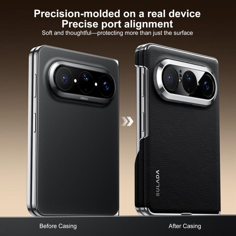 For Huawei Pura X Max SULADA Dual Axis Lens Full Coverage Vegan Leather Magnetic Phone Case