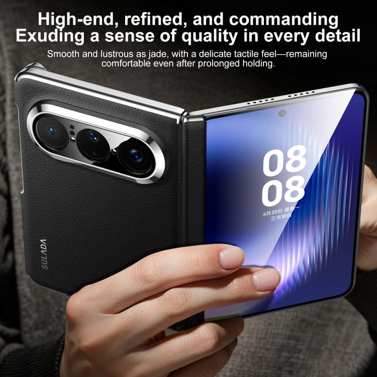 For Huawei Pura X Max SULADA Dual Axis Lens Full Coverage Vegan Leather Magnetic Phone Case