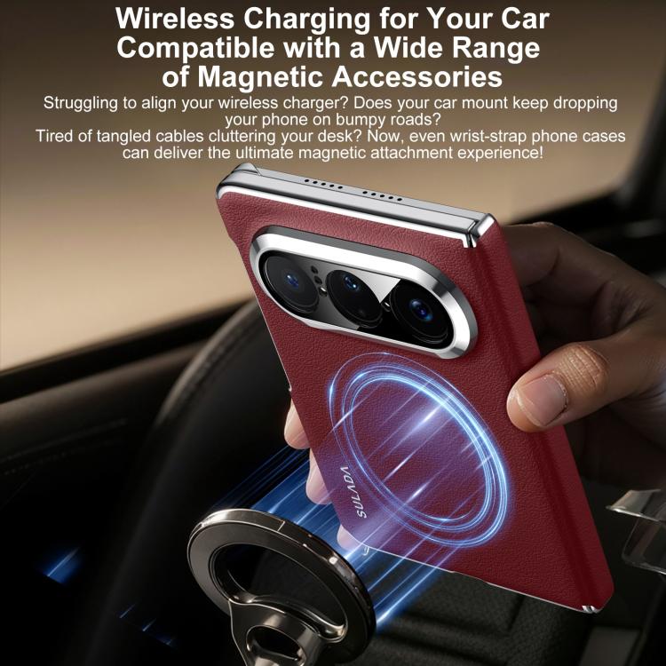 For Huawei Pura X Max SULADA Dual Axis Lens Full Coverage Vegan Leather Magnetic Phone Case