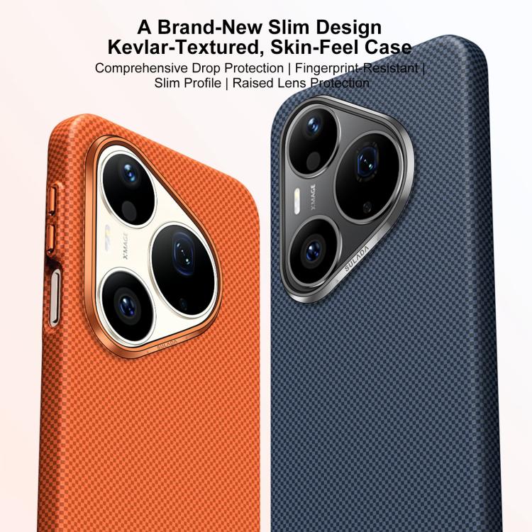 For Huawei Pura 90 Pro 5G SULADA Kevlar Grid Patterned Skin Feel Magnetic Phone Case