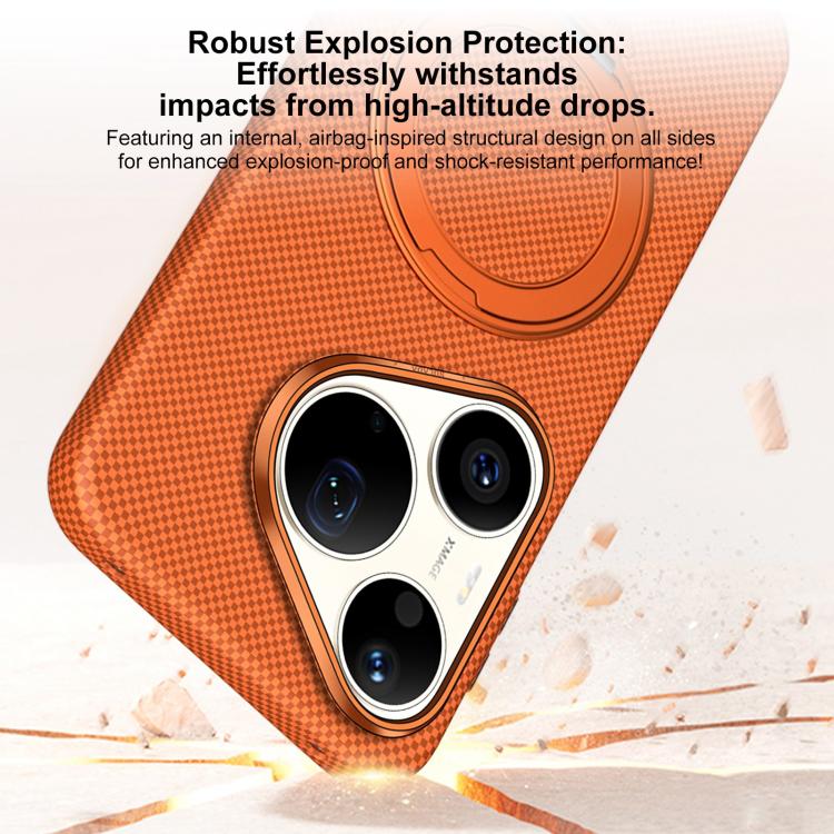 For Huawei Pura 90 Pro Max 5G SULADA Kevlar Grid Patterned Skin Feel Rotation Magnetic Holder Phone Case