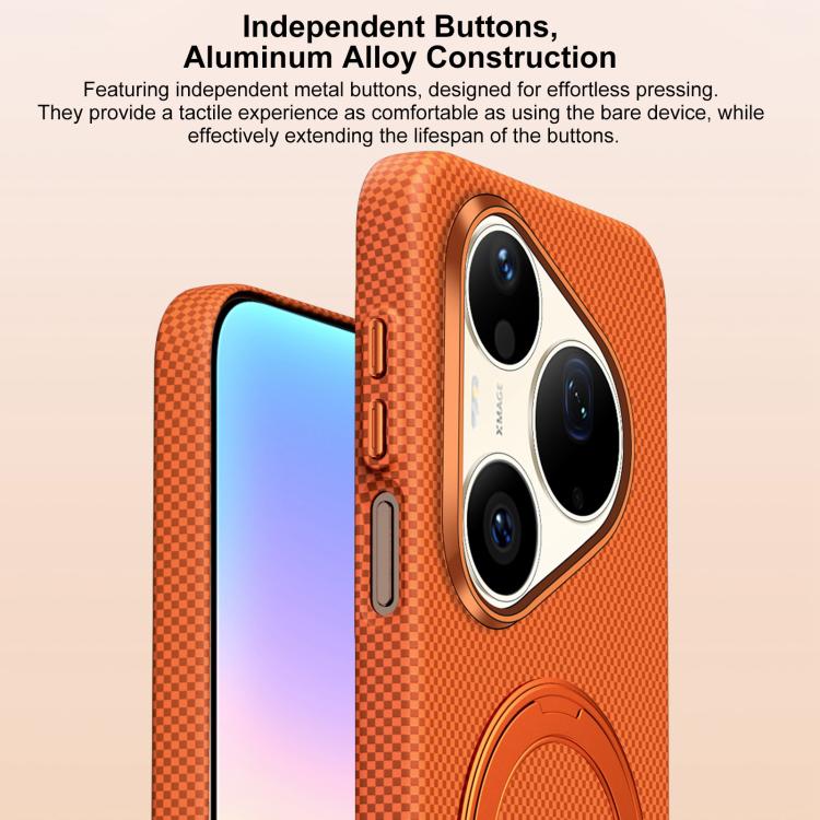 For Huawei Pura 90 Pro 5G SULADA Kevlar Grid Patterned Skin Feel Rotation Magnetic Holder Phone Case