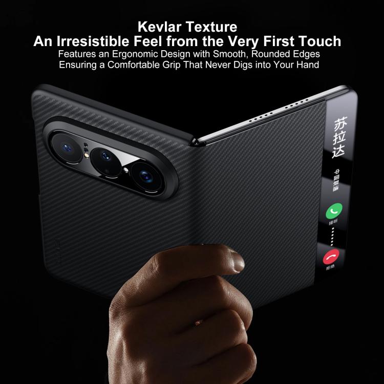 For Huawei Pura X Max SULADA Kevlar 600D Texture Smart Window Leather Phone Case